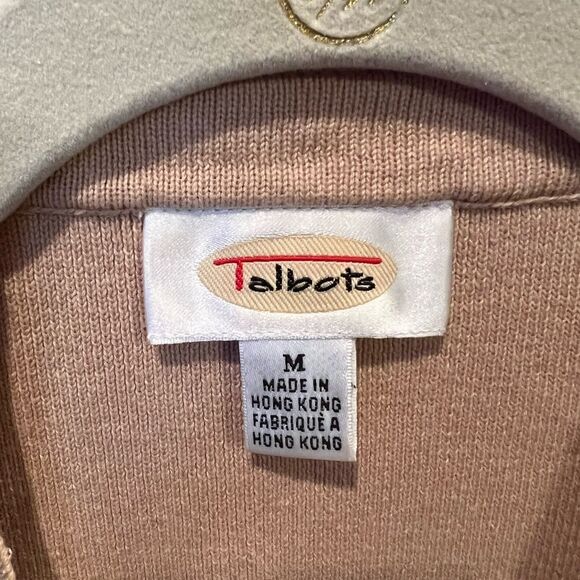 Talbots 100% cotton button front cardigan with ribbon embellishment size large - Picture 4 of 4